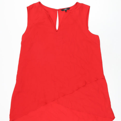 Julien Macdonald Womens Red Polyester Basic Blouse Size 18 V-Neck