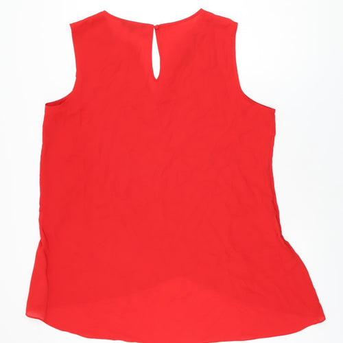 Julien Macdonald Womens Red Polyester Basic Blouse Size 18 V-Neck