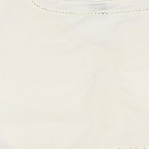 ASOS Womens White Polyester Cropped Blouse Size 8 V-Neck