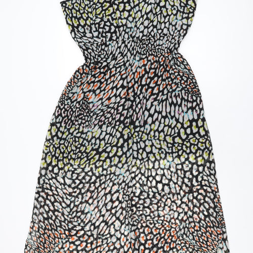 Marks and Spencer Womens Black Geometric Polyester Maxi Size 16 Round Neck Tie