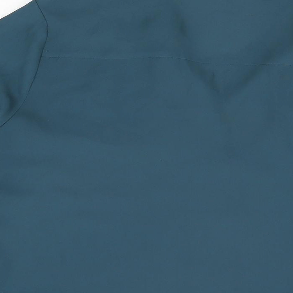 Oasis Womens Blue Polyester Basic Button-Up Size 10 Collared