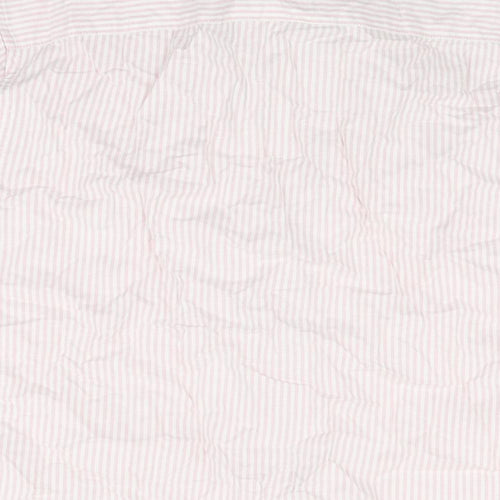 Marks and Spencer Mens Pink Striped Cotton Button-Up Size XL Collared Button