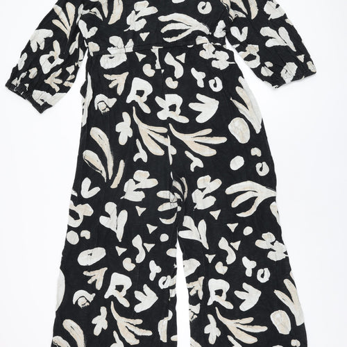 Monsoon Womens Black Geometric Viscose Playsuit One-Piece Size M L27 in Pullover