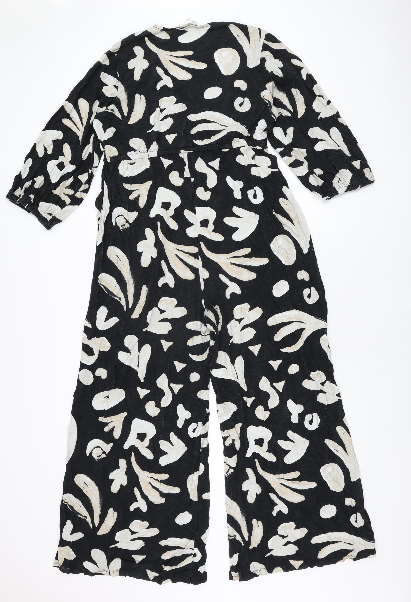 Monsoon Womens Black Geometric Viscose Playsuit One-Piece Size M L27 in Pullover