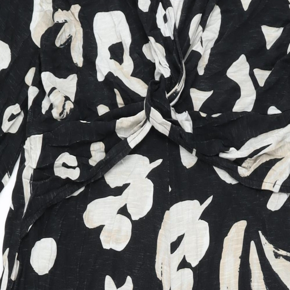 Monsoon Womens Black Geometric Viscose Playsuit One-Piece Size M L27 in Pullover