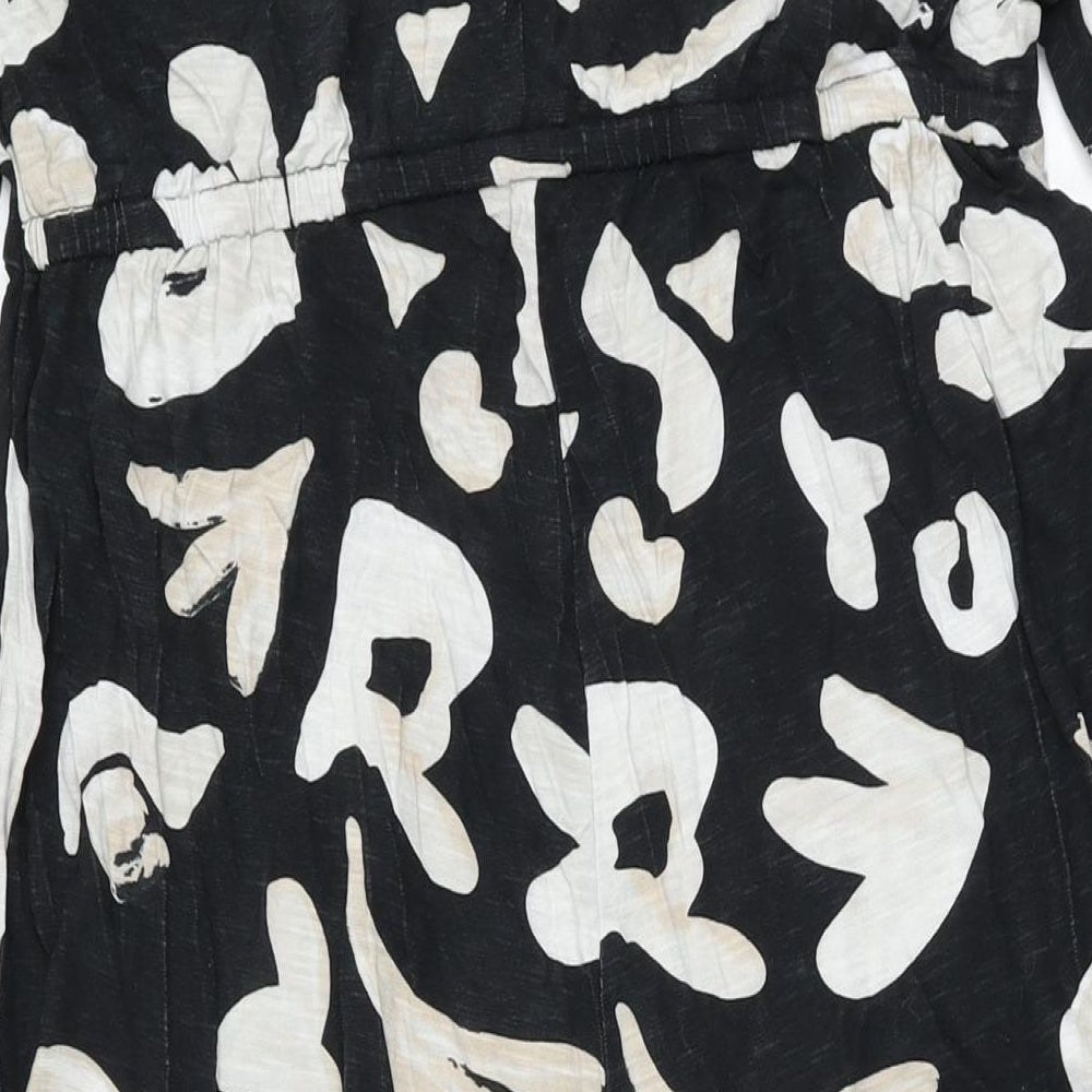 Monsoon Womens Black Geometric Viscose Playsuit One-Piece Size M L27 in Pullover