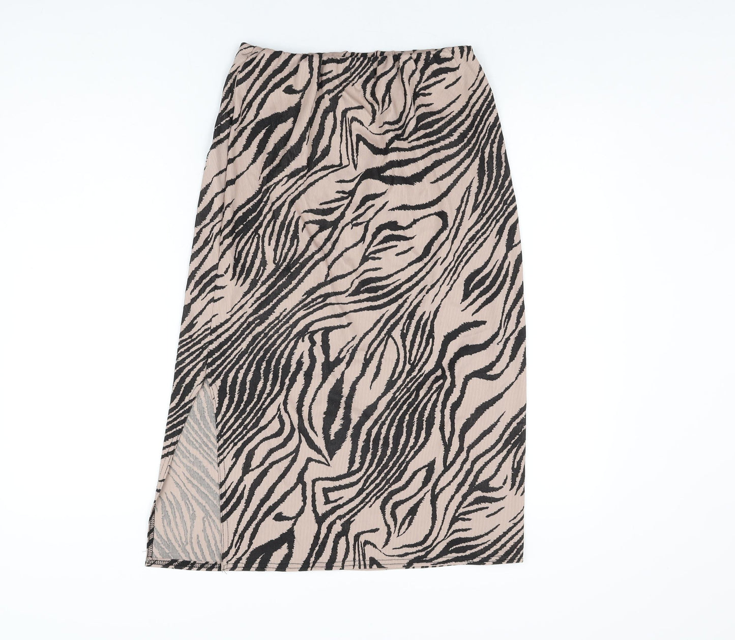 Boohoo Womens Beige Animal Print Polyester Straight & Pencil Skirt Size 16