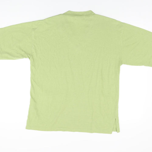 Ho-Hum Womens Green Polyester Basic T-Shirt Size S V-Neck