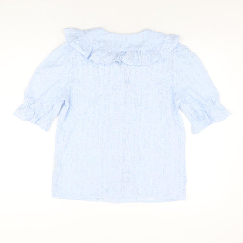 Eifini Womens Blue Polyester Basic Button-Up Size M Collared