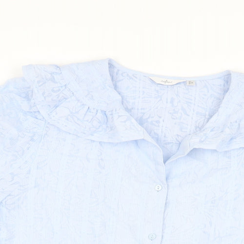 Eifini Womens Blue Polyester Basic Button-Up Size M Collared