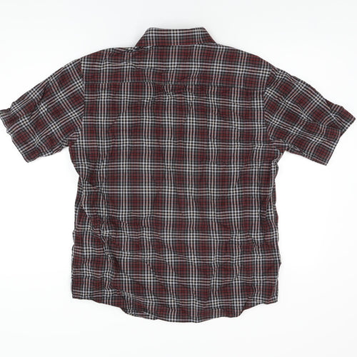 BHS Mens Red Plaid Cotton Button-Up Size M Collared Button
