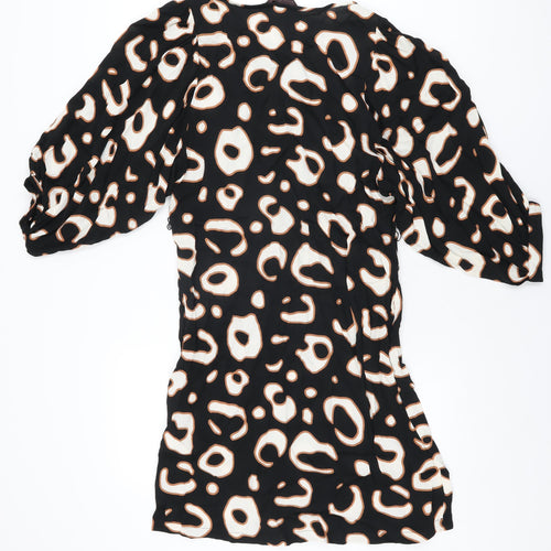 Great Plains London Womens Black Geometric Viscose Shift Size S Round Neck Pullover