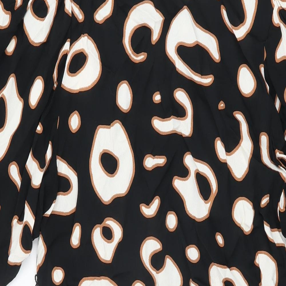 Great Plains London Womens Black Geometric Viscose Shift Size S Round Neck Pullover