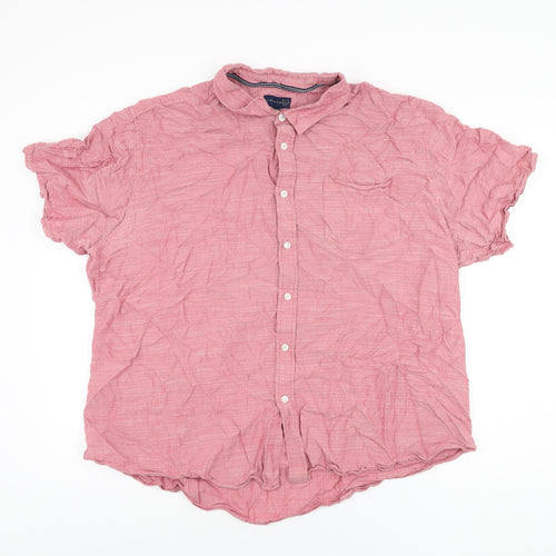 Lincoln Mens Red Cotton Button-Up Size 3XL Collared Button