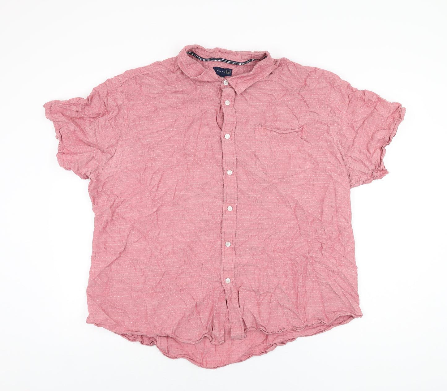 Lincoln Mens Red Cotton Button-Up Size 3XL Collared Button