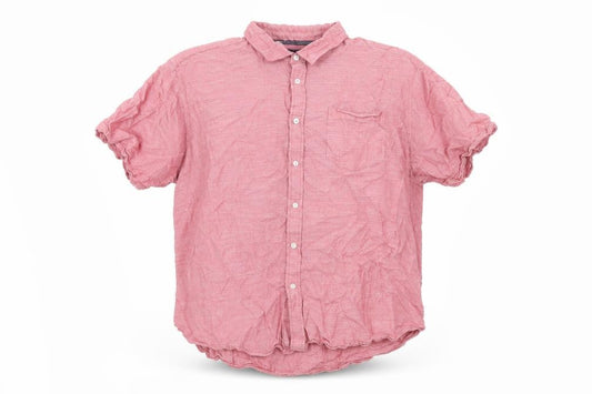 Front view of Lincoln men’s red cotton button-up, size 3XL, collared button
