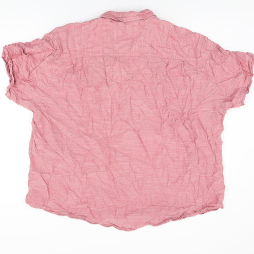 Lincoln Mens Red Cotton Button-Up Size 3XL Collared Button