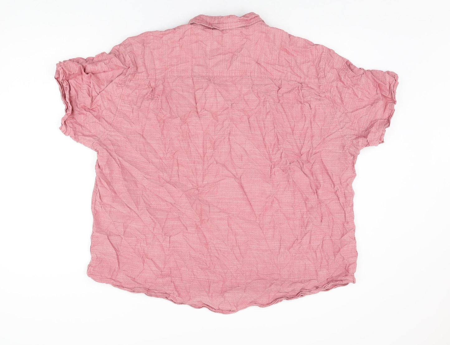 Lincoln Mens Red Cotton Button-Up Size 3XL Collared Button