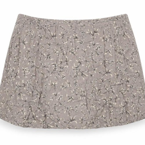 DIANA Womens Brown Floral Acetate Mini Skirt Size 14 Zip