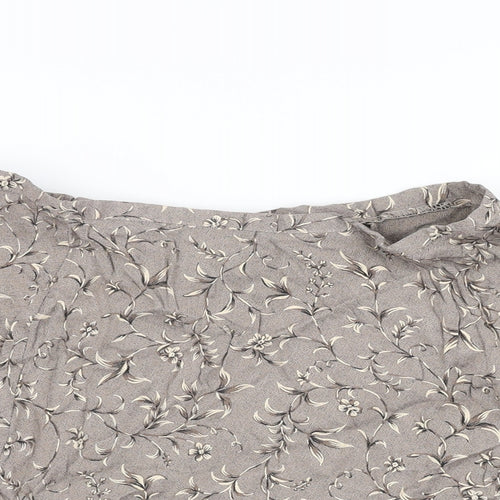 DIANA Womens Brown Floral Acetate Mini Skirt Size 14 Zip