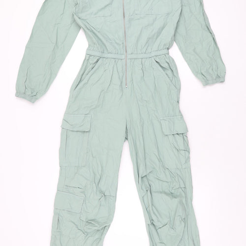 Marks and Spencer Girls Green Cotton Jumpsuit One-Piece Size 12-13 Years L28 in Zip
