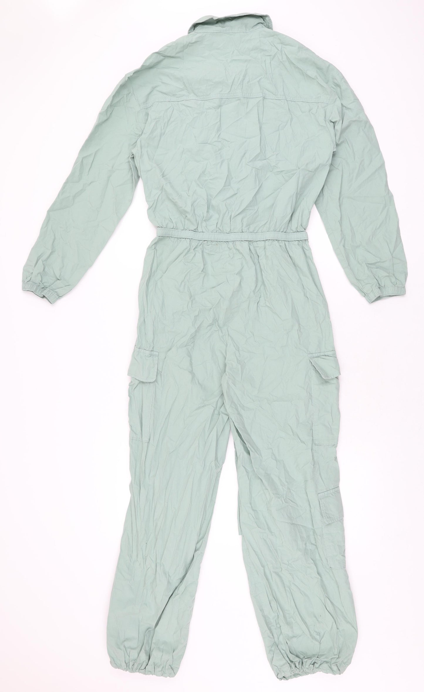 Marks and Spencer Girls Green Cotton Jumpsuit One-Piece Size 12-13 Years L28 in Zip