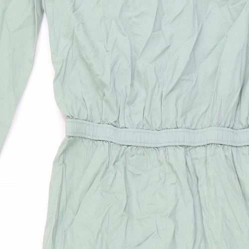 Marks and Spencer Girls Green Cotton Jumpsuit One-Piece Size 12-13 Years L28 in Zip