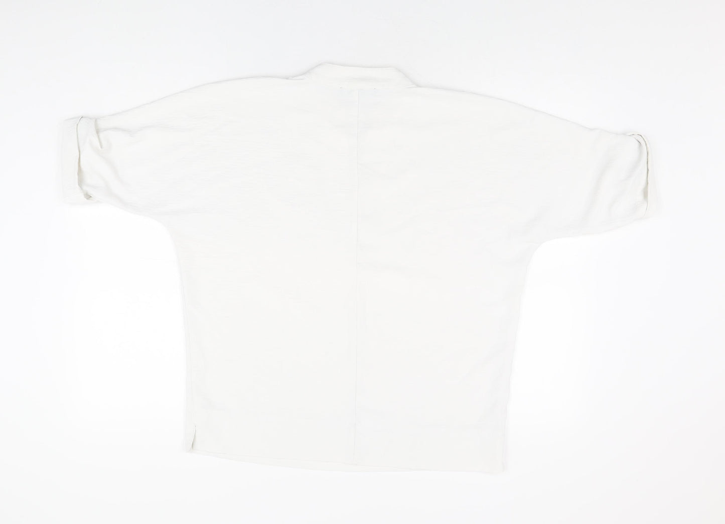 Joan Vass Womens White Polyester Basic Blouse Size S V-Neck