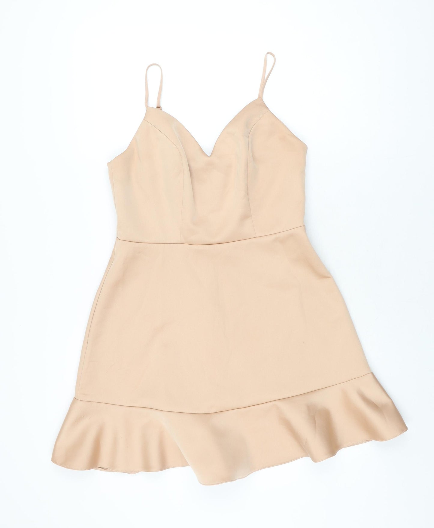 River Island Womens Pink Polyester Mini Size 12 V-Neck Zip