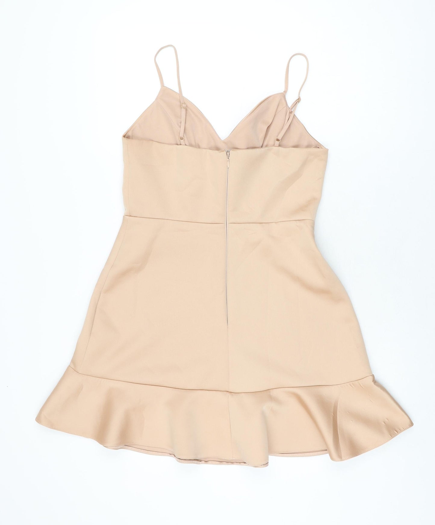 River Island Womens Pink Polyester Mini Size 12 V-Neck Zip