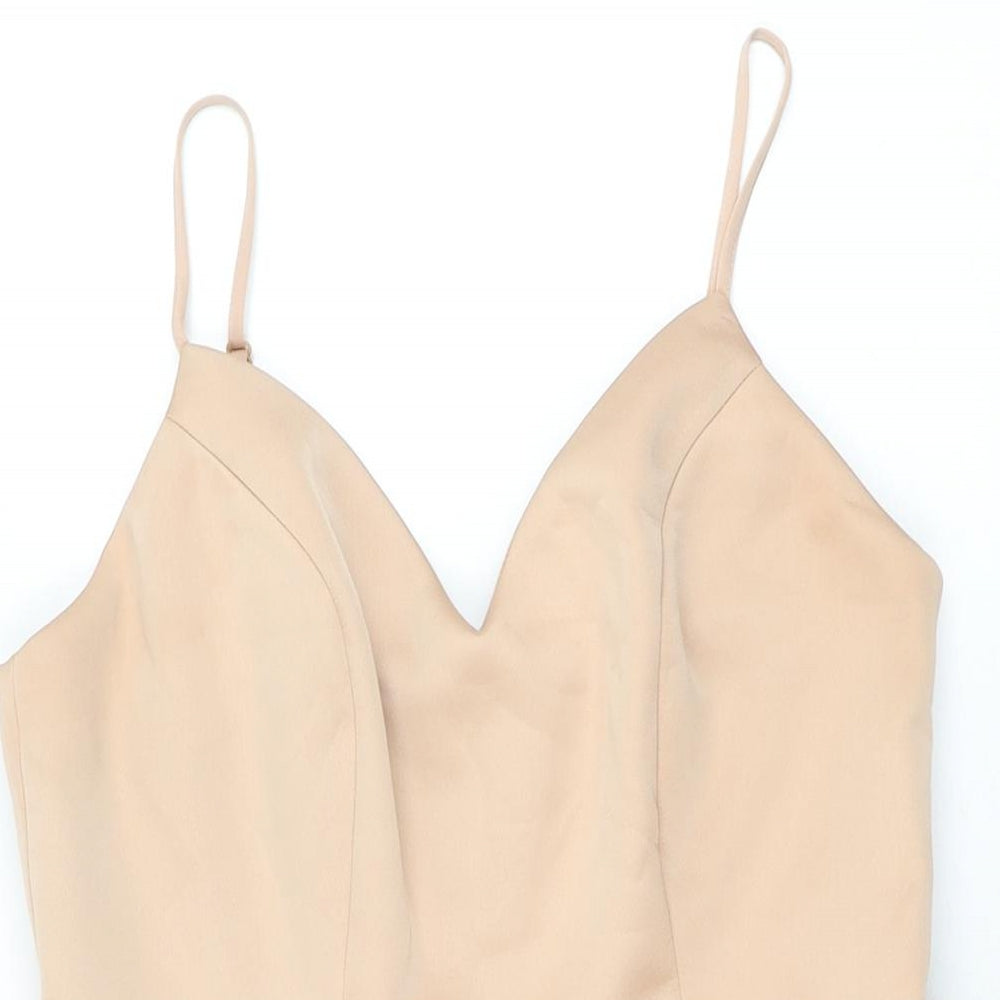 River Island Womens Pink Polyester Mini Size 12 V-Neck Zip