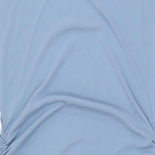 Marks and Spencer Womens Blue Polyester Shift Size 14 Boat Neck Pullover