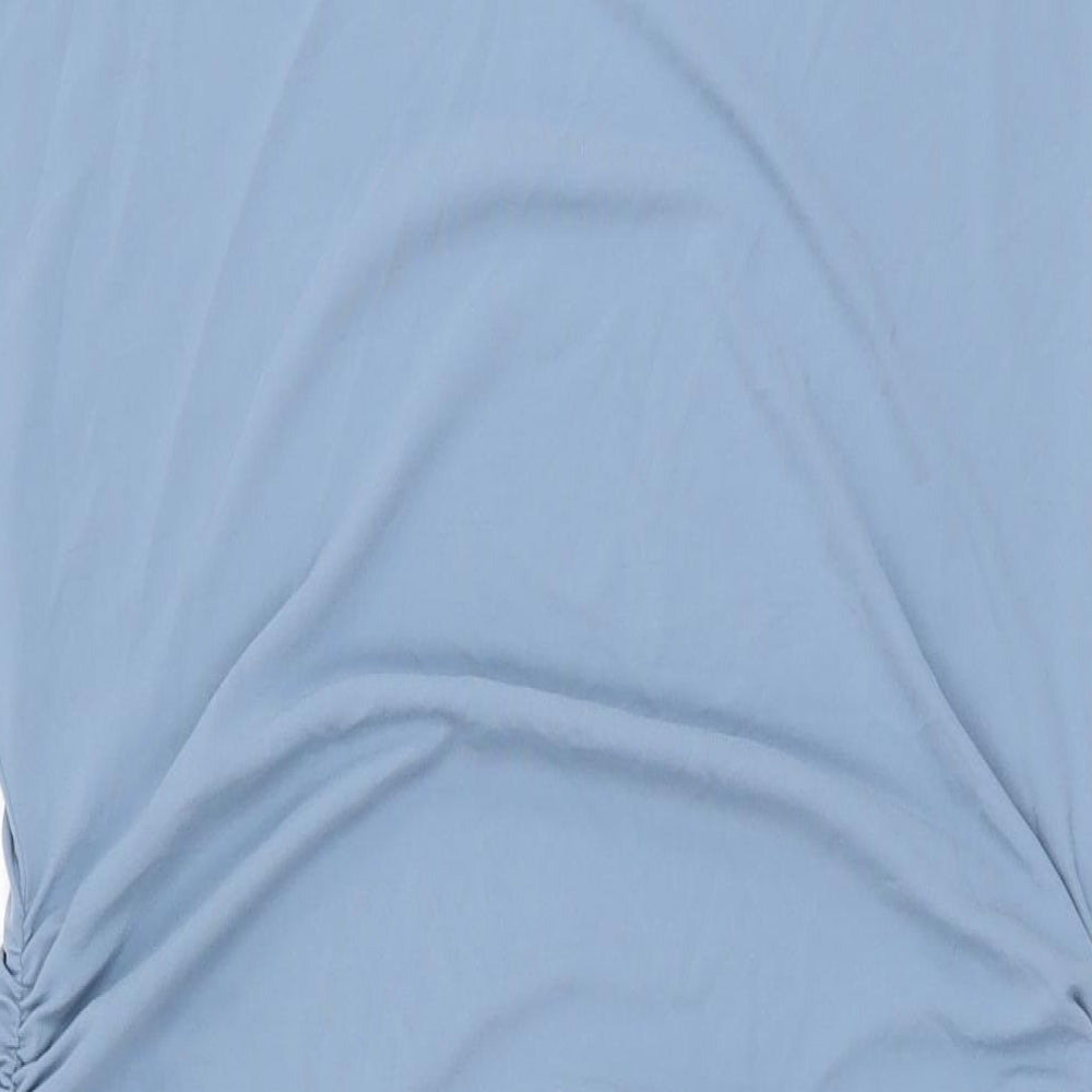 Marks and Spencer Womens Blue Polyester Shift Size 14 Boat Neck Pullover