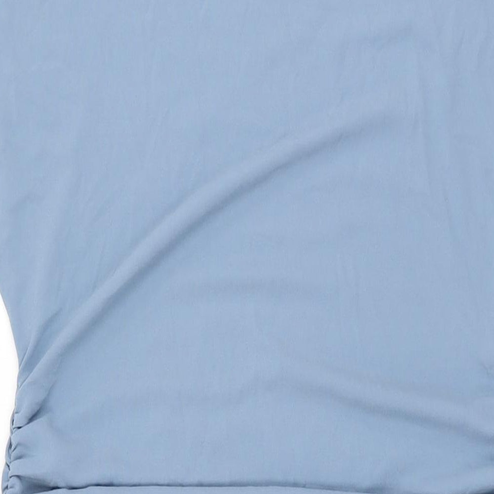 Marks and Spencer Womens Blue Polyester Shift Size 14 Boat Neck Pullover