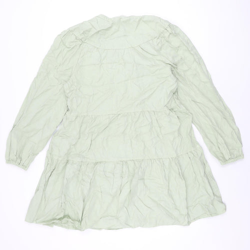 Marks and Spencer Womens Green Lyocell Shift Size 12 V-Neck Pullover