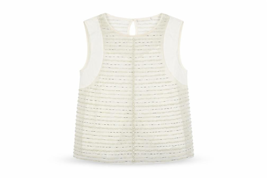 Front view of Marks & Spencer women’s white polyester basic t-shirt, size UK 12, round neck