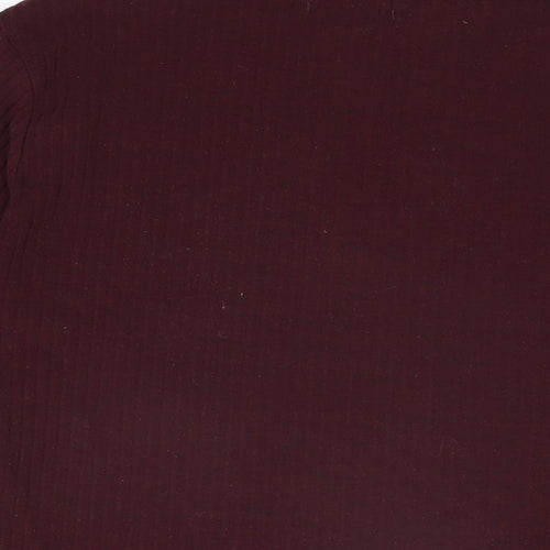 New Look Womens Red Polyester Basic T-Shirt Size 14 Round Neck
