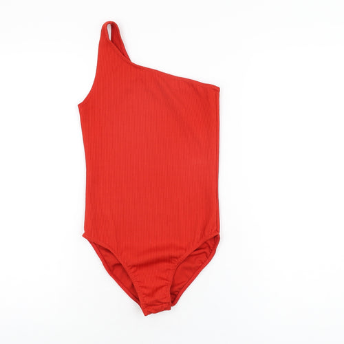 Miss Selfridge Womens Red Polyester Bodysuit One-Piece Size 6 Snap