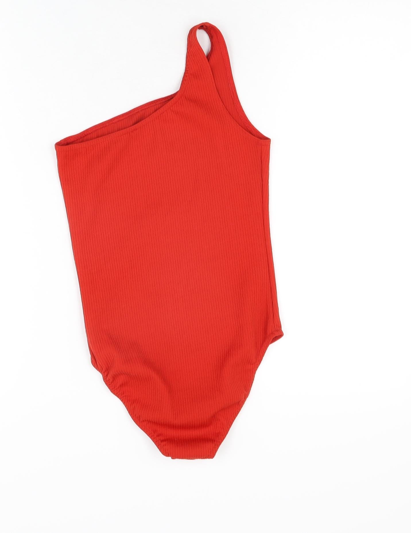 Miss Selfridge Womens Red Polyester Bodysuit One-Piece Size 6 Snap