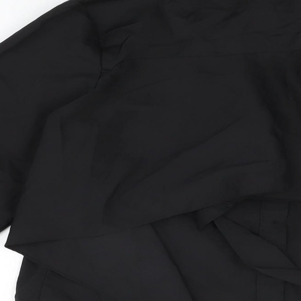 Booho Womens Black Polyester Basic Button-Up Size 14 Collared