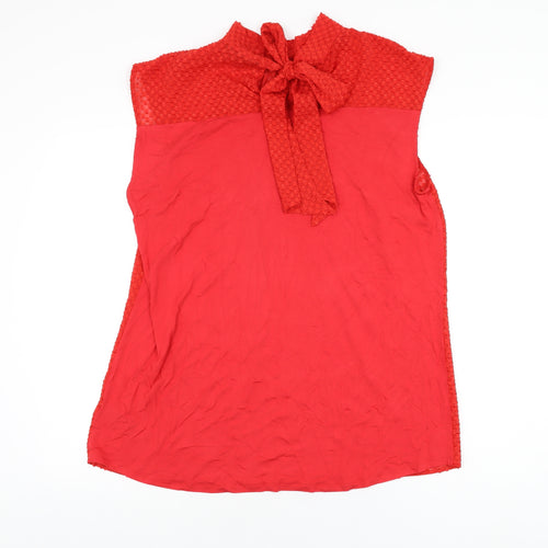 NEXT Womens Red Polyester Basic Blouse Size 18 Round Neck