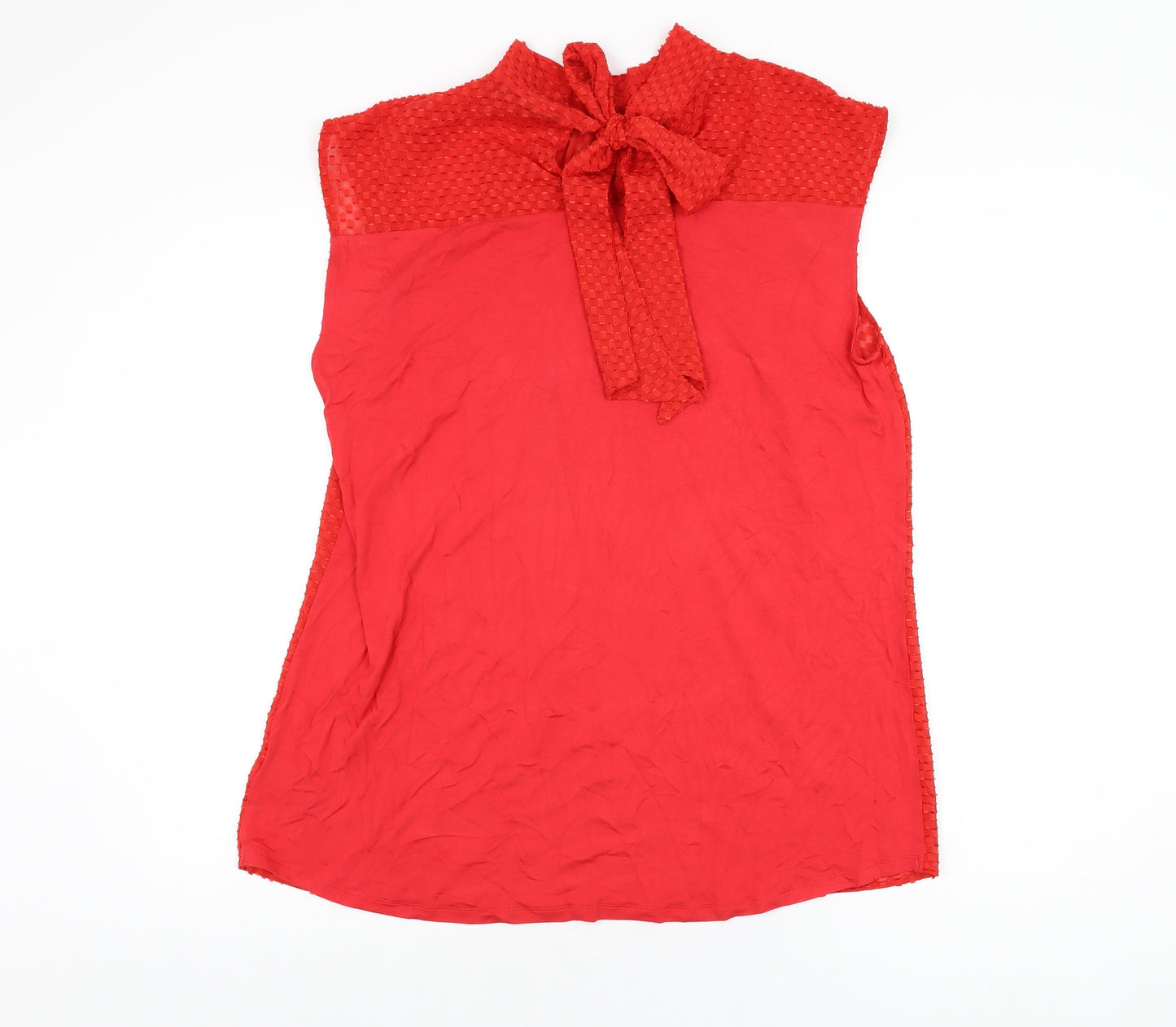 NEXT Womens Red Polyester Basic Blouse Size 18 Round Neck