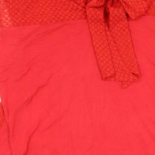 NEXT Womens Red Polyester Basic Blouse Size 18 Round Neck