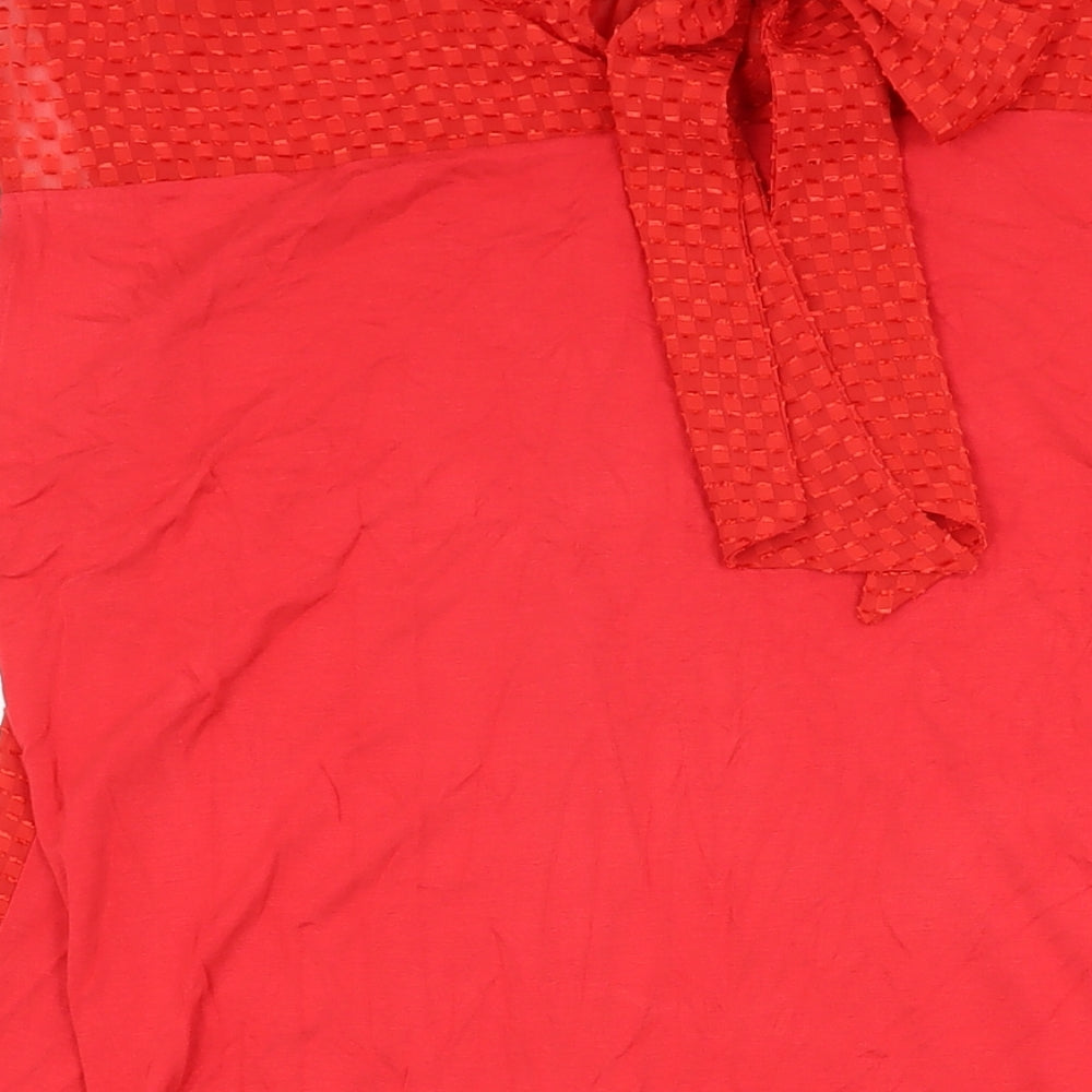 NEXT Womens Red Polyester Basic Blouse Size 18 Round Neck