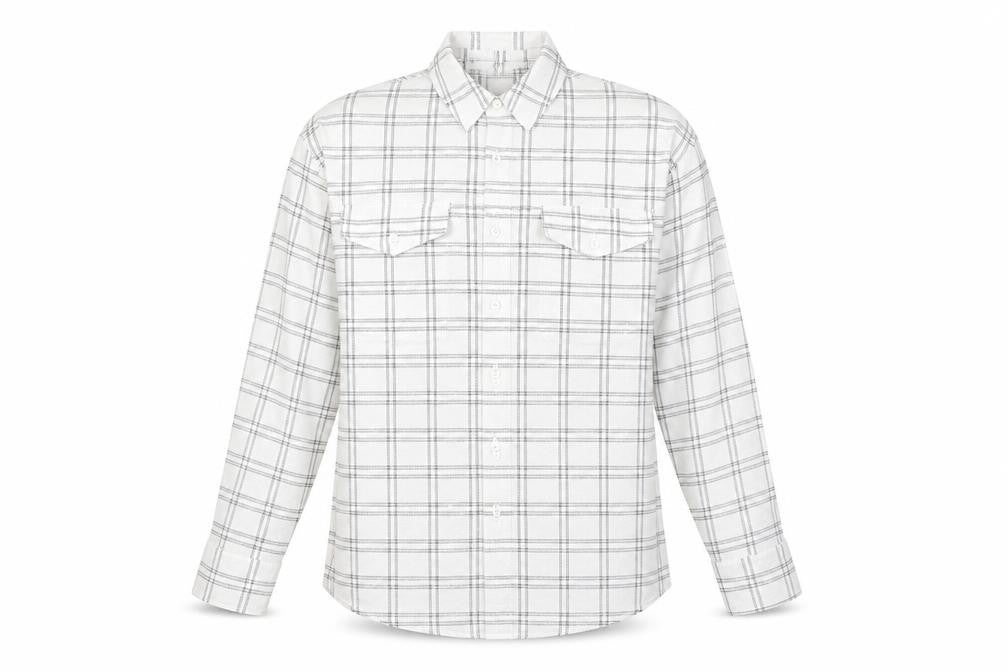 PRETTYLITTLETHING Womens White Geometric Polyester Basic Button-Up Size 8 Collared