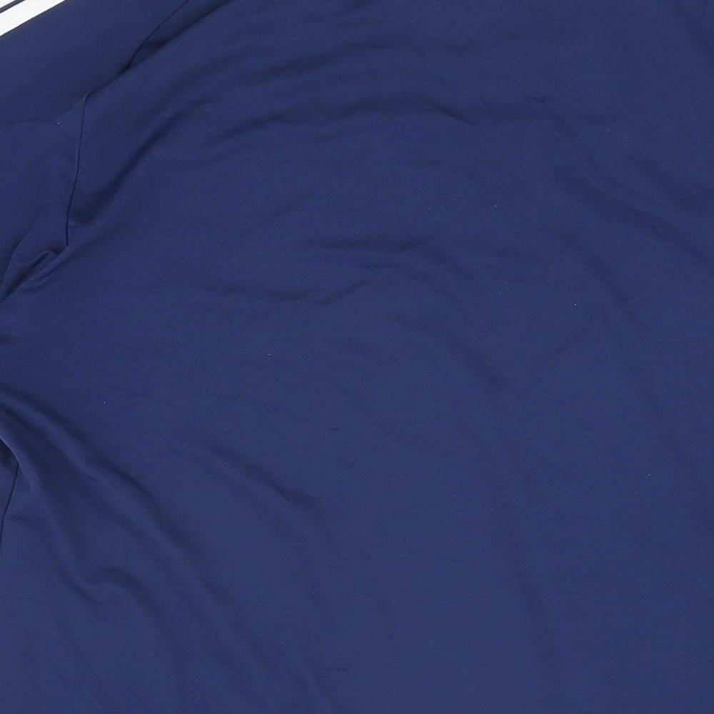 adidas Mens Blue Polyester Basic T-Shirt Size M Round Neck Pullover