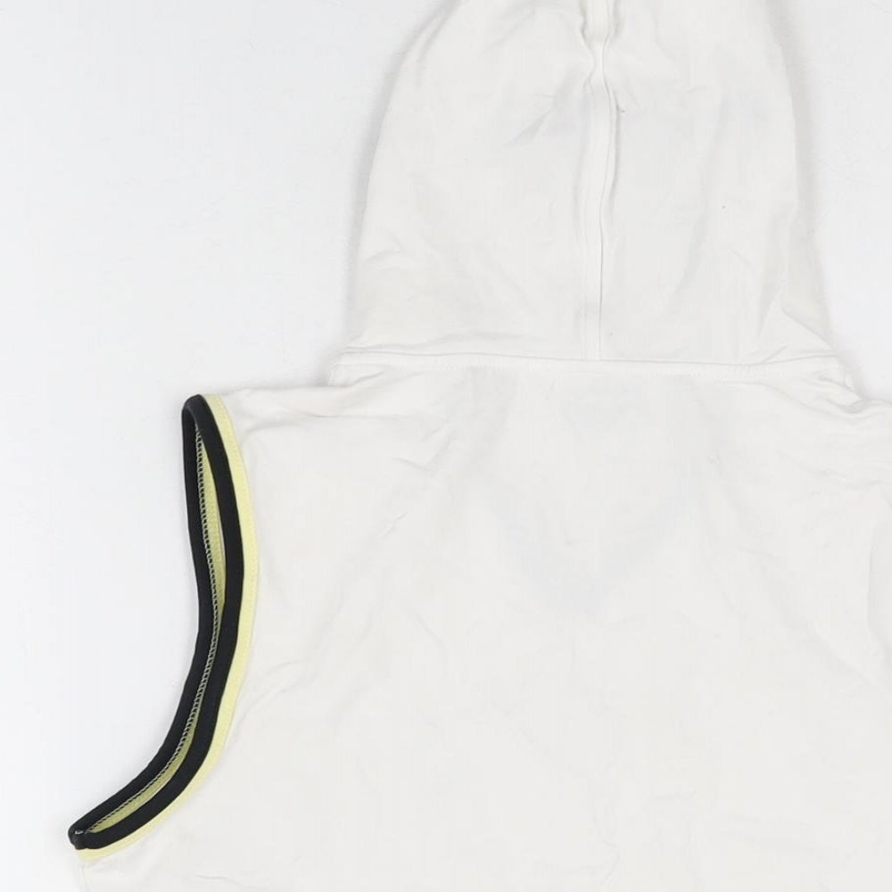 Reebok Womens White Cotton Basic T-Shirt Size 16 V-Neck