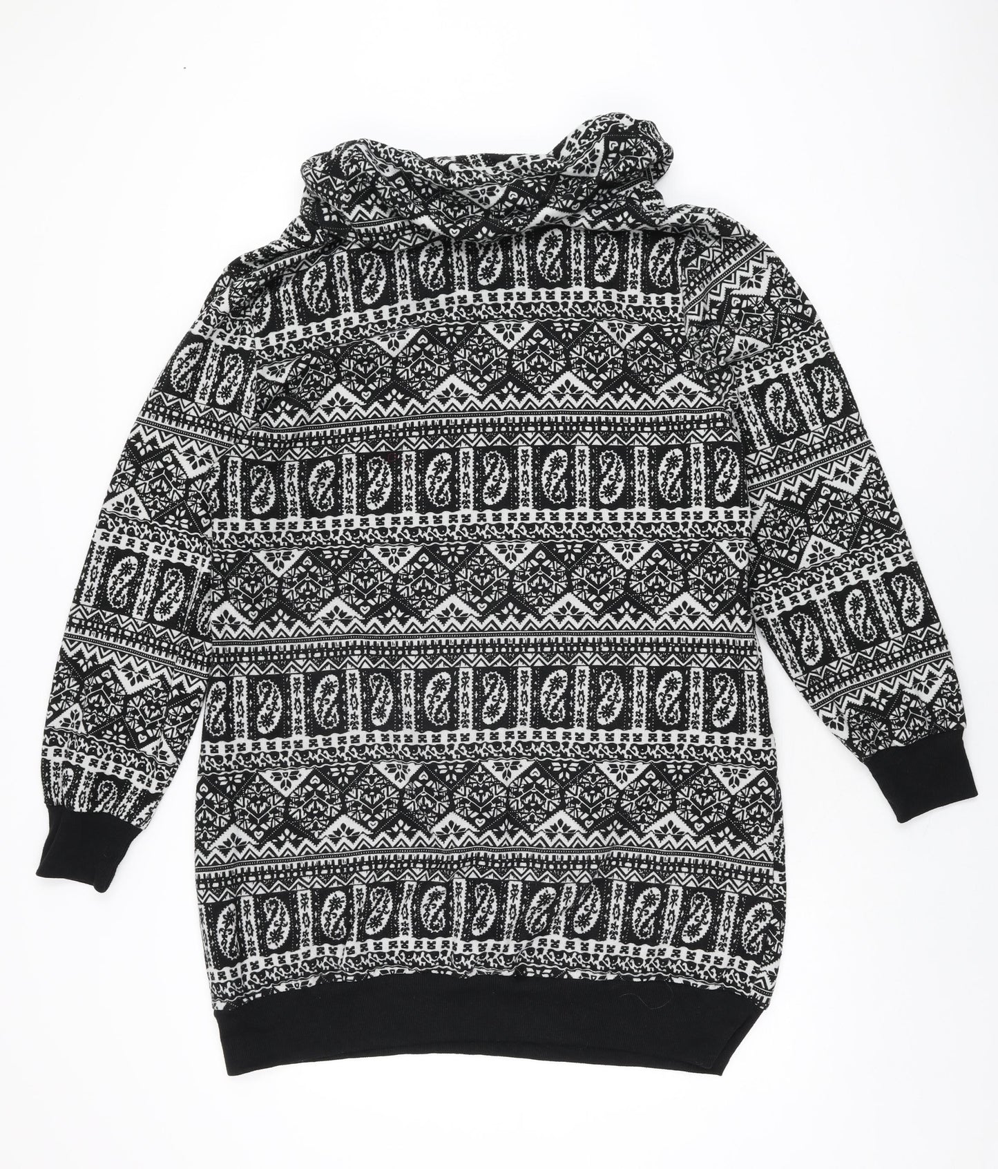 Autonomy Womens Black Geometric Polyester Basic T-Shirt Size 20 High Neck