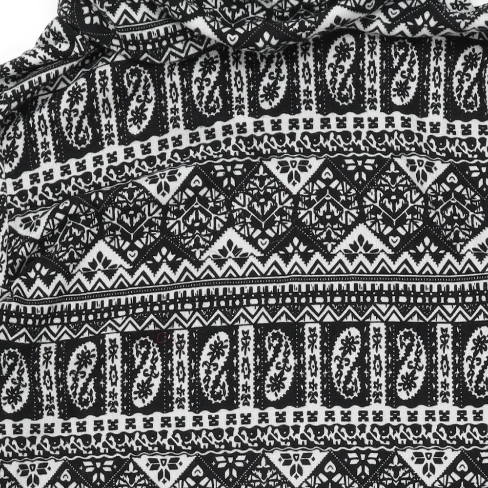 Autonomy Womens Black Geometric Polyester Basic T-Shirt Size 20 High Neck