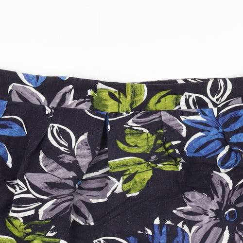 Et Vous Womens Black Floral Polyester Mini Skirt Size 14 Zip